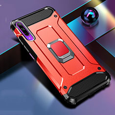Silikon Hülle Handyhülle und Kunststoff Schutzhülle Tasche mit Magnetisch Fingerring Ständer S01 für Huawei Honor 9X Pro Rot