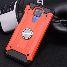 Silikon Hülle Handyhülle und Kunststoff Schutzhülle Tasche mit Magnetisch Fingerring Ständer S02 für Huawei Mate 30 Lite Rot