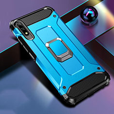 Silikon Hülle Handyhülle und Kunststoff Schutzhülle Tasche mit Magnetisch Fingerring Ständer S04 für Huawei Honor 9X Hellblau