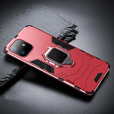 Silikon Hülle Handyhülle und Kunststoff Schutzhülle Tasche mit Magnetisch Ständer A01 für Apple iPhone 11 Rot