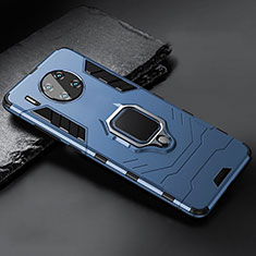 Silikon Hülle Handyhülle und Kunststoff Schutzhülle Tasche mit Magnetisch Ständer für Huawei Mate 30 Blau