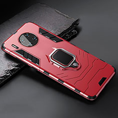 Silikon Hülle Handyhülle und Kunststoff Schutzhülle Tasche mit Magnetisch Ständer für Huawei Mate 30 Pro 5G Rot