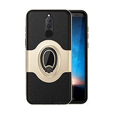 Silikon Hülle Handyhülle und Kunststoff Schutzhülle Tasche mit Magnetisch Ständer für Huawei Nova 2i Gold