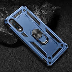Silikon Hülle Handyhülle und Kunststoff Schutzhülle Tasche mit Magnetisch Ständer für Huawei P30 Blau