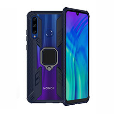 Silikon Hülle Handyhülle und Kunststoff Schutzhülle Tasche mit Magnetisch Ständer H02 für Huawei Honor 20 Lite Blau