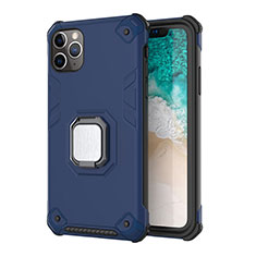 Silikon Hülle Handyhülle und Kunststoff Schutzhülle Tasche mit Magnetisch Ständer Z01 für Apple iPhone 11 Pro Blau