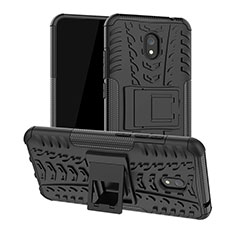 Silikon Hülle Handyhülle und Kunststoff Schutzhülle Tasche mit Ständer A01 für Xiaomi Redmi 8A Schwarz
