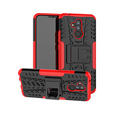 Silikon Hülle Handyhülle und Kunststoff Schutzhülle Tasche mit Ständer A03 für Huawei Mate 20 Lite Rot
