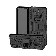 Silikon Hülle Handyhülle und Kunststoff Schutzhülle Tasche mit Ständer A03 für Huawei Mate 20 Lite Schwarz