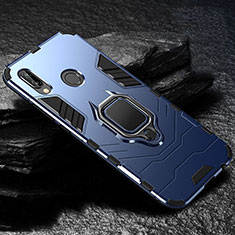 Silikon Hülle Handyhülle und Kunststoff Schutzhülle Tasche mit Ständer A03 für Huawei Nova 3e Blau
