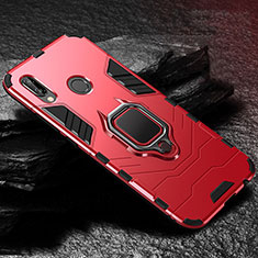 Silikon Hülle Handyhülle und Kunststoff Schutzhülle Tasche mit Ständer A03 für Huawei P20 Lite Rot