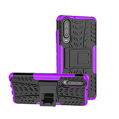 Silikon Hülle Handyhülle und Kunststoff Schutzhülle Tasche mit Ständer A03 für Huawei P30 Violett