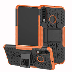 Silikon Hülle Handyhülle und Kunststoff Schutzhülle Tasche mit Ständer A04 für Huawei P30 Lite New Edition Orange