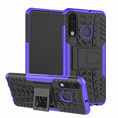 Silikon Hülle Handyhülle und Kunststoff Schutzhülle Tasche mit Ständer A04 für Huawei P30 Lite New Edition Violett