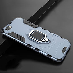 Silikon Hülle Handyhülle und Kunststoff Schutzhülle Tasche mit Ständer für Apple iPhone 8 Blau