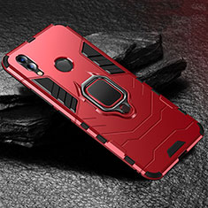 Silikon Hülle Handyhülle und Kunststoff Schutzhülle Tasche mit Ständer für Huawei Honor 8X Rot