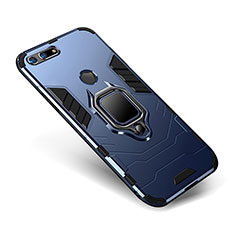 Silikon Hülle Handyhülle und Kunststoff Schutzhülle Tasche mit Ständer für Huawei Honor View 20 Blau