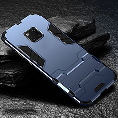 Silikon Hülle Handyhülle und Kunststoff Schutzhülle Tasche mit Ständer für Huawei Mate 20 Pro Blau
