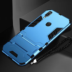 Silikon Hülle Handyhülle und Kunststoff Schutzhülle Tasche mit Ständer für Huawei Nova Lite 3 Hellblau