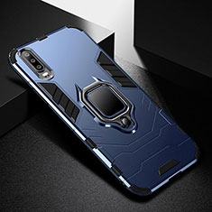 Silikon Hülle Handyhülle und Kunststoff Schutzhülle Tasche mit Ständer für Huawei P30 Blau