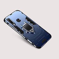 Silikon Hülle Handyhülle und Kunststoff Schutzhülle Tasche mit Ständer für Huawei P30 Lite New Edition Blau