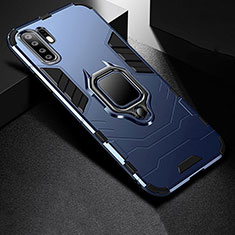 Silikon Hülle Handyhülle und Kunststoff Schutzhülle Tasche mit Ständer für Huawei P30 Pro Blau
