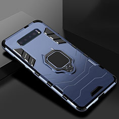 Silikon Hülle Handyhülle und Kunststoff Schutzhülle Tasche mit Ständer für Samsung Galaxy S10 Plus Blau