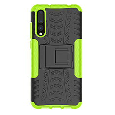 Silikon Hülle Handyhülle und Kunststoff Schutzhülle Tasche mit Ständer P02 für Huawei P20 Pro Grün