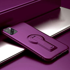 Silikon Hülle Handyhülle und Kunststoff Schutzhülle Tasche mit Ständer R01 für Apple iPhone 11 Pro Violett