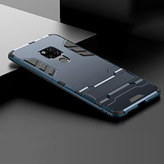 Silikon Hülle Handyhülle und Kunststoff Schutzhülle Tasche mit Ständer R01 für Huawei Mate 20 X 5G Blau