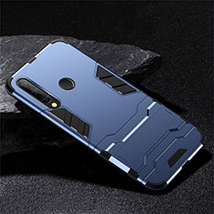 Silikon Hülle Handyhülle und Kunststoff Schutzhülle Tasche mit Ständer R02 für Huawei Honor 20 Lite Blau