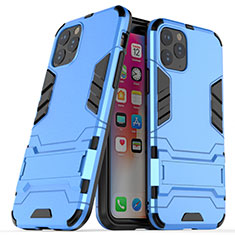 Silikon Hülle Handyhülle und Kunststoff Schutzhülle Tasche mit Ständer R03 für Apple iPhone 11 Pro Max Hellblau