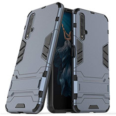 Silikon Hülle Handyhülle und Kunststoff Schutzhülle Tasche mit Ständer R03 für Huawei Honor 20 Blau
