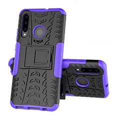 Silikon Hülle Handyhülle und Kunststoff Schutzhülle Tasche mit Ständer R03 für Huawei Honor 20E Violett