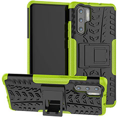 Silikon Hülle Handyhülle und Kunststoff Schutzhülle Tasche mit Ständer R03 für Huawei P30 Pro New Edition Grün