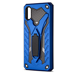 Silikon Hülle Handyhülle und Kunststoff Schutzhülle Tasche mit Ständer R04 für Xiaomi Redmi 9AT Blau