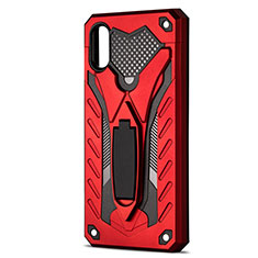 Silikon Hülle Handyhülle und Kunststoff Schutzhülle Tasche mit Ständer R04 für Xiaomi Redmi 9AT Rot