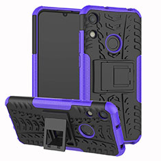 Silikon Hülle Handyhülle und Kunststoff Schutzhülle Tasche mit Ständer Z01 für Huawei Y6 (2019) Violett