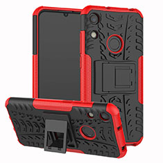 Silikon Hülle Handyhülle und Kunststoff Schutzhülle Tasche mit Ständer Z01 für Huawei Y6s Rot