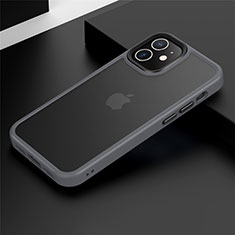 Silikon Hülle Handyhülle und Kunststoff Schutzhülle Tasche N01 für Apple iPhone 12 Grau