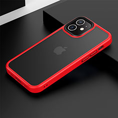 Silikon Hülle Handyhülle und Kunststoff Schutzhülle Tasche N01 für Apple iPhone 12 Mini Rot
