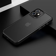 Silikon Hülle Handyhülle und Kunststoff Schutzhülle Tasche N01 für Apple iPhone 12 Mini Schwarz