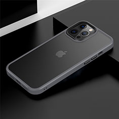 Silikon Hülle Handyhülle und Kunststoff Schutzhülle Tasche N01 für Apple iPhone 12 Pro Max Grau