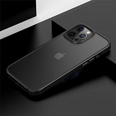 Silikon Hülle Handyhülle und Kunststoff Schutzhülle Tasche N01 für Apple iPhone 12 Pro Schwarz