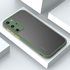 Silikon Hülle Handyhülle und Kunststoff Schutzhülle Tasche N02 für Huawei P40 Pro Armee-Grün