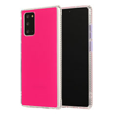 Silikon Hülle Handyhülle und Kunststoff Schutzhülle Tasche N02 für Samsung Galaxy Note 20 5G Pink