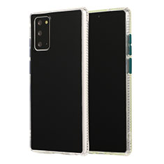 Silikon Hülle Handyhülle und Kunststoff Schutzhülle Tasche N02 für Samsung Galaxy Note 20 5G Schwarz