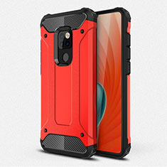 Silikon Hülle Handyhülle und Kunststoff Schutzhülle Tasche R01 für Huawei Mate 20 Rot