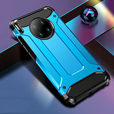 Silikon Hülle Handyhülle und Kunststoff Schutzhülle Tasche R01 für Huawei Mate 30 5G Blau