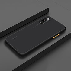Silikon Hülle Handyhülle und Kunststoff Schutzhülle Tasche R01 für Huawei P20 Schwarz